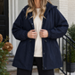 Hooded Jacket Polyester with Zip-and-Snap Front and Drawstring Waist