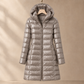 Jacket Duck Down Quilted Slim Mid-Length with Padded Hood and Zip