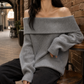 Off-Shoulder Jumper with Voluminous Sleeves