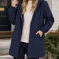 Hooded Jacket Polyester with Zip-and-Snap Front and Drawstring Waist