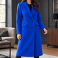 Coat Cashmere-Feel Brushed Polyester Double-Breasted Long Tailored