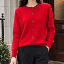 Wool-Rich Knit Cardigan