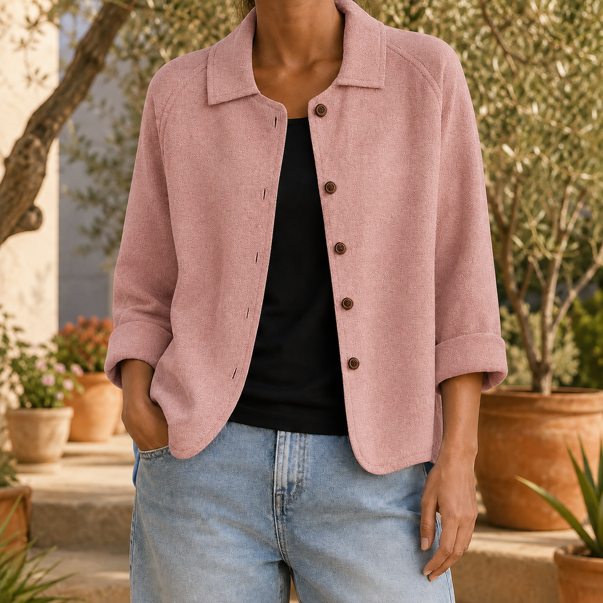 Collared Loose Straight Cardigan
