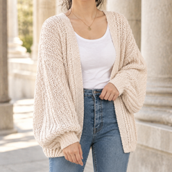 Chunky Knit Open-Front Cardigan