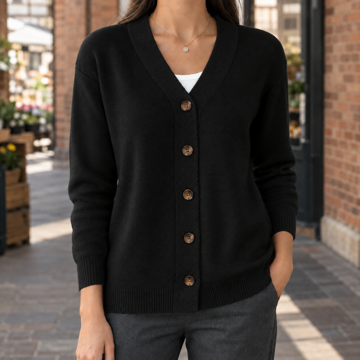 Wool V-Neck Cardigan