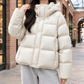 Puffer Jacket Duck Down Relaxed Hip-Length with Adjustable Hood