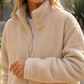 Teddy Jacket Polyester Plush Oversized with Full Zip and Patch Pockets