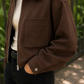 Utility Jacket Polyester Cropped with Zip Front and Chest Pockets
