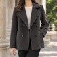 Jacket Polyester Double-Breasted Short Relaxed with Patch Pockets