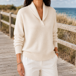 Fine Knit Shawl Collar Jumper, Softly Draped