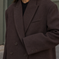 Overcoat Premium Wool Double-Breasted Floor-Length with Broad Lapels