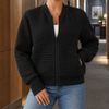 Bomber Jacket Cotton Blend Quilted with Full Zip and Ribbed Cuffs