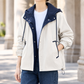 Jacket Polyester Colourblock Hooded with Snap Front and Drawcord Hem