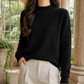 Soft Knit-Blend Mock Neck Jumper