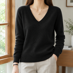 Easy Relaxed V-Neck Knit Jumper