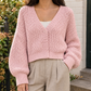 Cropped Chunky Wool-Blend Cardigan