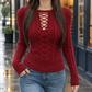 Cable Knit Lace-Up Jumper