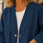 Jacket Washed Cotton Collarless with Two-Button Front