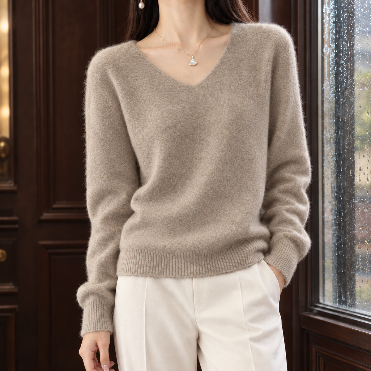 Pure Wool V-Neck Jumper