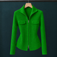 Ribbed Zip Cardigan with Shaped Profile