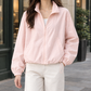 Zip Jacket Polyester Relaxed Short with Drawcord Hem