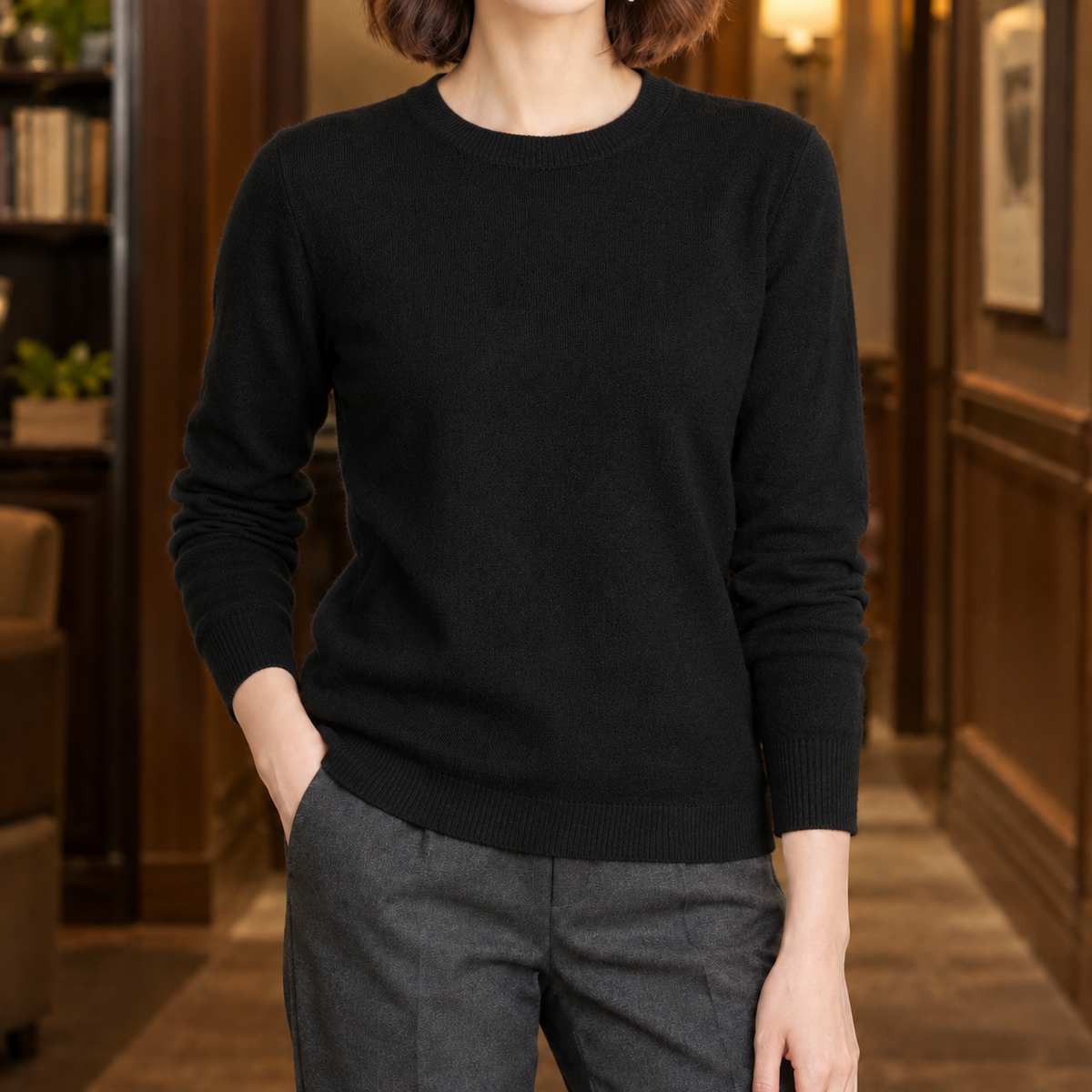 Fine Knit Crew Neck Jumper
