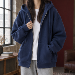 Soft Knit Finish Oversized Hoodie