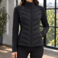 Quilted Jacket Polyester Chevron Quilting with Stand Collar and Zip
