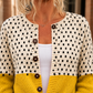 Colourblock Round Neck Cardigan