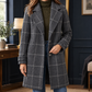 Jacket Polyester Windowpane Check Relaxed with Notch Lapels