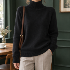 Ribbed Roll Neck Jumper with Tall Collar