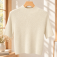 Finely Ribbed Lightweight Mock Neck Top