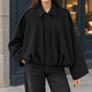 Bomber Jacket Faux Suede with Batwing Sleeves and Gathered Bubble Hem