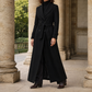 Overcoat Polyester Tailored Longline with Broad Lapels and Pockets