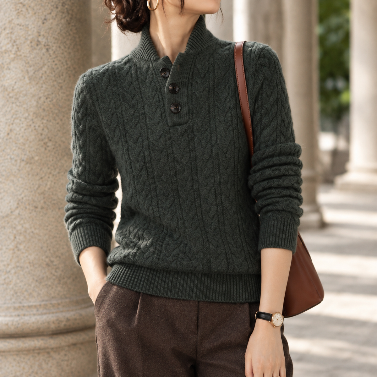 Textured Cable Knit Jumper