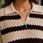 Striped Textured Jumper with Diamond Pattern