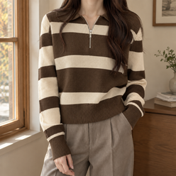 Striped Half-Zip Jumper