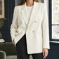 Blazer Polyester Double-Breasted with Notched Lapels and Gold Buttons