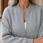 Jacket Polyester Raised Geometric Texture with Full Zip, Ribbed Trim