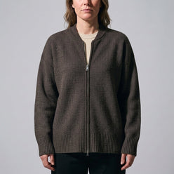 Zip-Up Knitted Cardigan