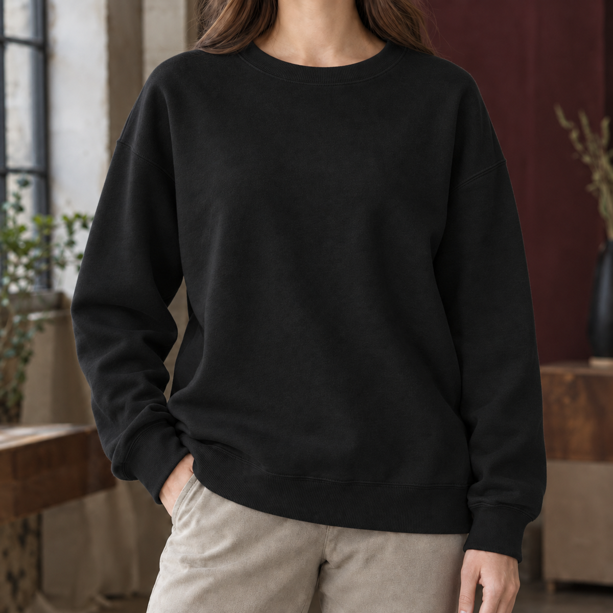 Relaxed Dropped Shoulder Sweatshirt