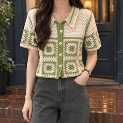 Geometric Crochet Cardigan