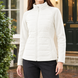 Quilted Jacket Polyester with Light Down-Filled Front and Stand Collar
