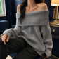 Off-Shoulder Jumper with Foldover Neckline