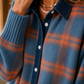 Plaid Knit Cardigan