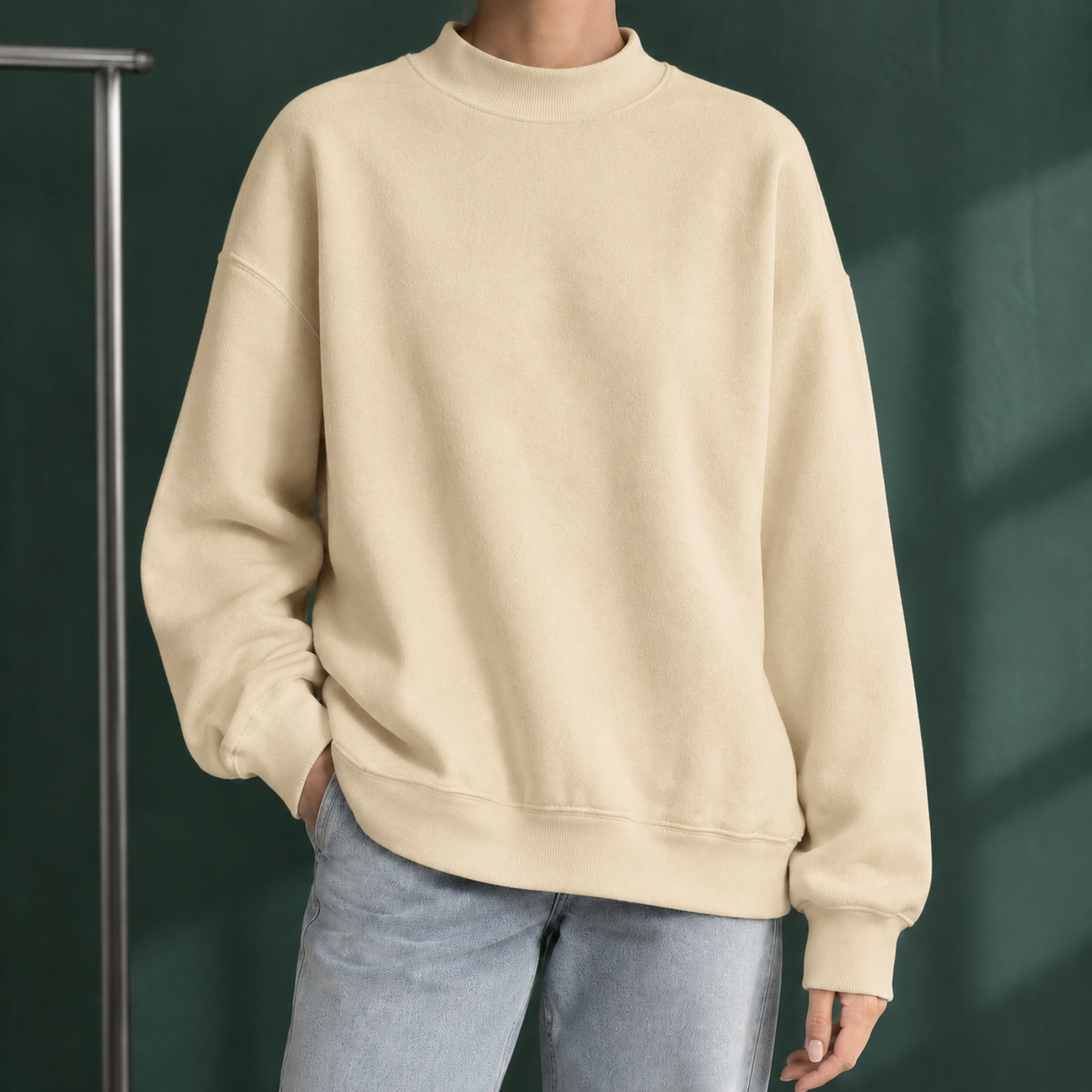 Relaxed Mock Neck Jumper