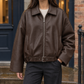 Jacket Faux Leather Belted with Zip Front and Buckled Hem