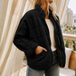 Quilted Jacket Polyester Relaxed with Square-Grid Quilting and Zip