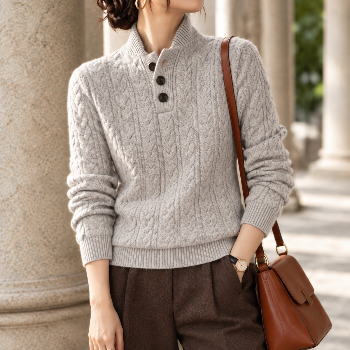 Textured Cable Knit Jumper