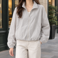 Zip Jacket Polyester Relaxed Short with Drawcord Hem